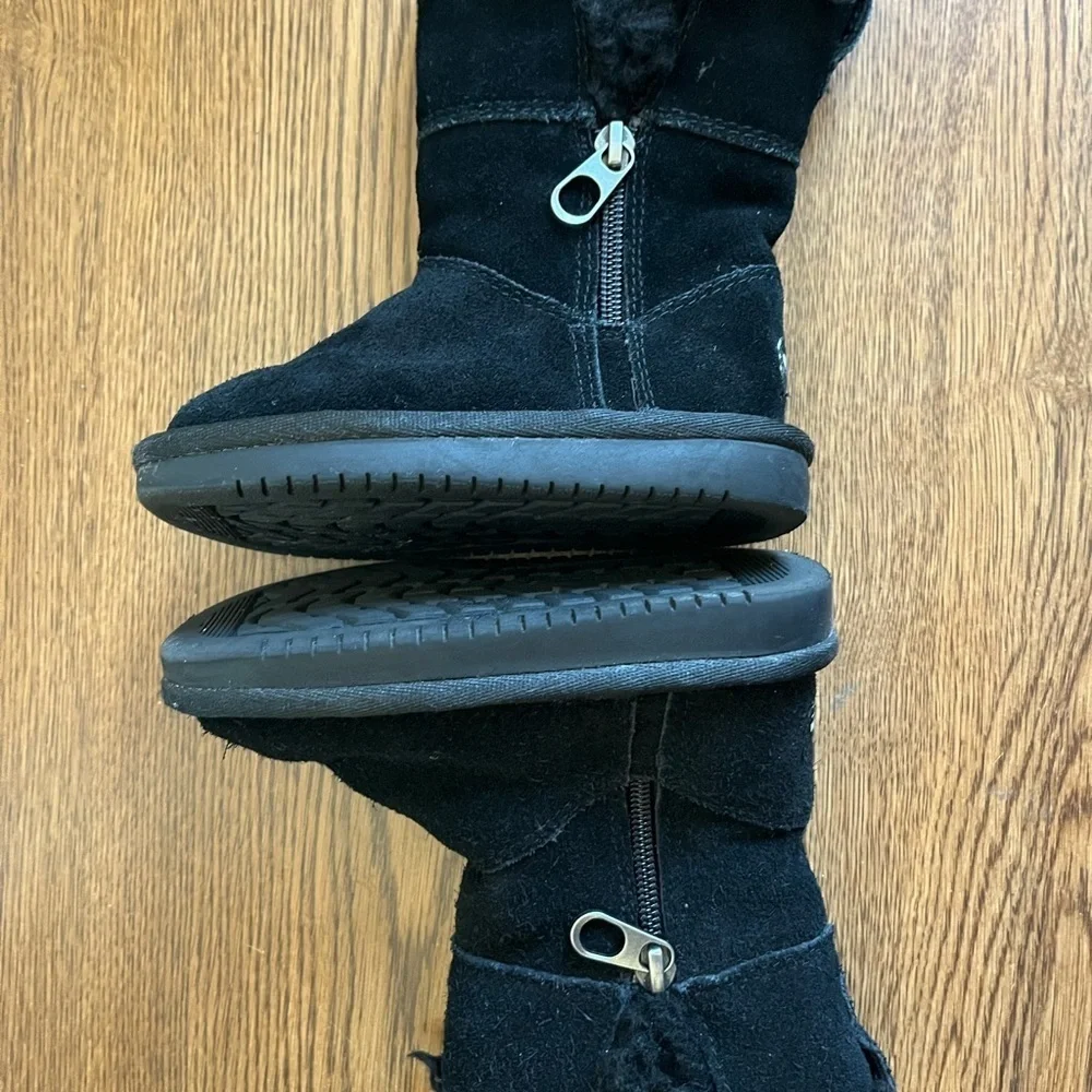 Koolaburra Toddler Boots Black Sherpa Lined Excellent Condition, Kids Size 7c